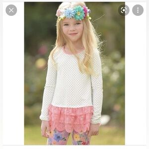 Matilda Jane Fairy Core Jump Rope Polka Dot Lace Tulle Tunic Top Size 4